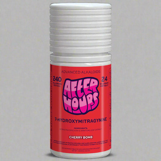 After Hours 7-Hydroxymitragynine Cherry Bomb 24mg kratom supplement 10 tablets bottle